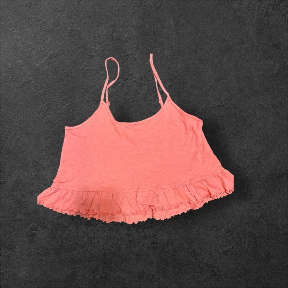 American Eagle Outfitters Coral Camisole with Ruffle Hem